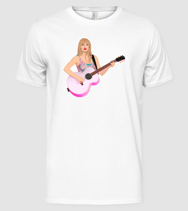 Taylor Swift pink minta fehér pólón
