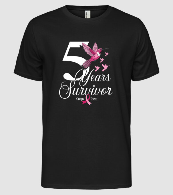 5 years survivor minta fekete pólón
