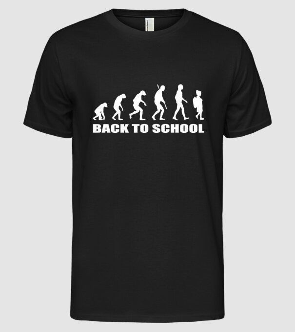 Back to school evolution minta fekete pólón