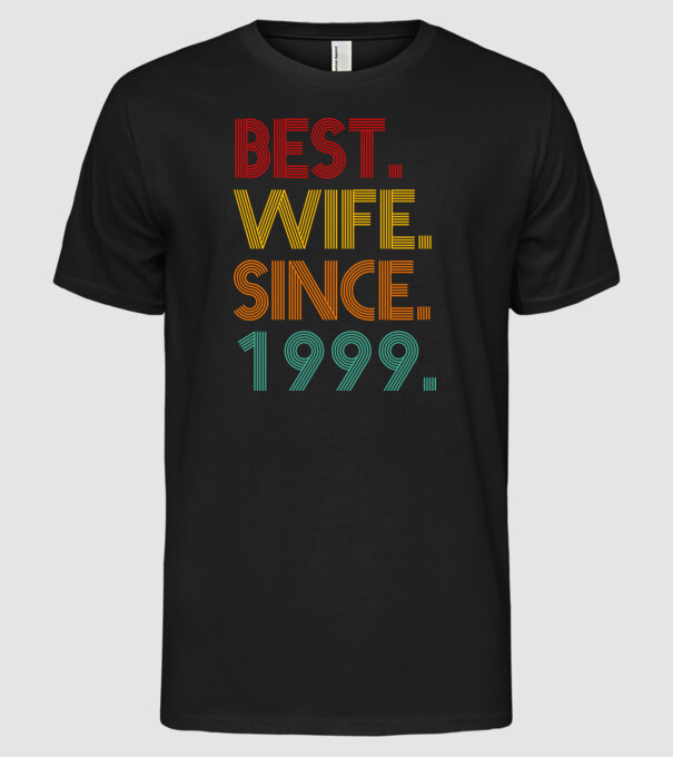 best wife since 1999 retro minta fekete pólón