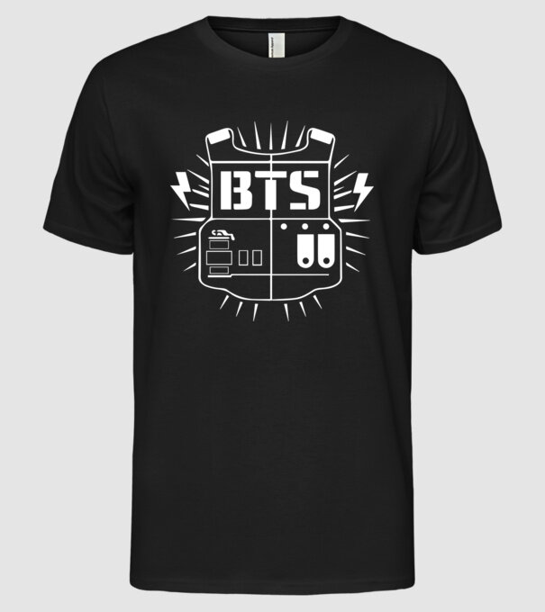 BTS army vest minta fekete pólón