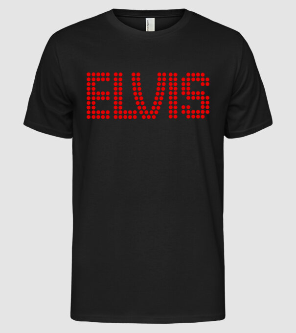 Elvis minta fekete pólón