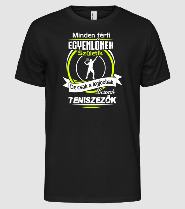 Legjobb teniszező minta fekete pólón