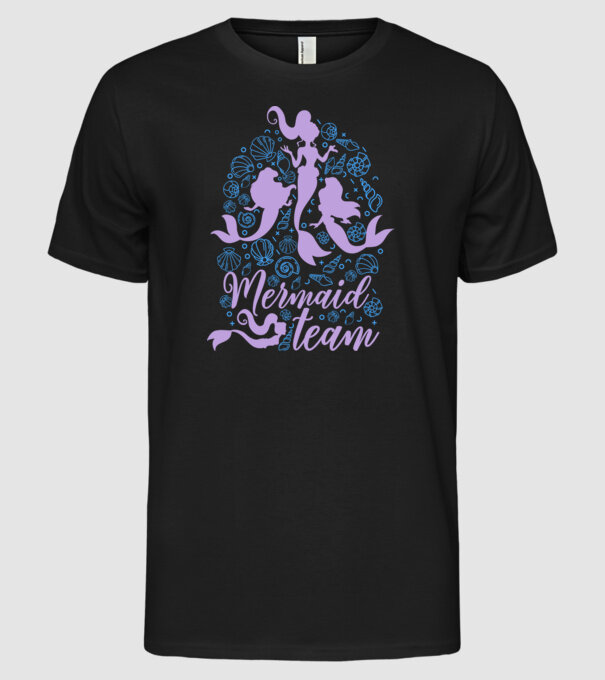 MermaidTeam minta fekete pólón
