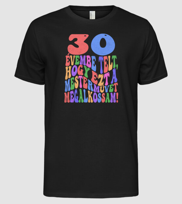 Mestermű megalkotása 30 minta fekete pólón