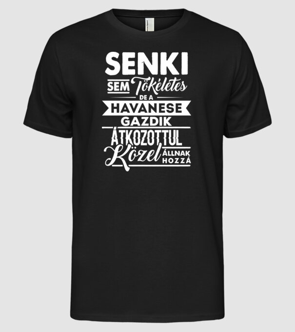 Senki sem tökéletes Havanese minta fekete pólón