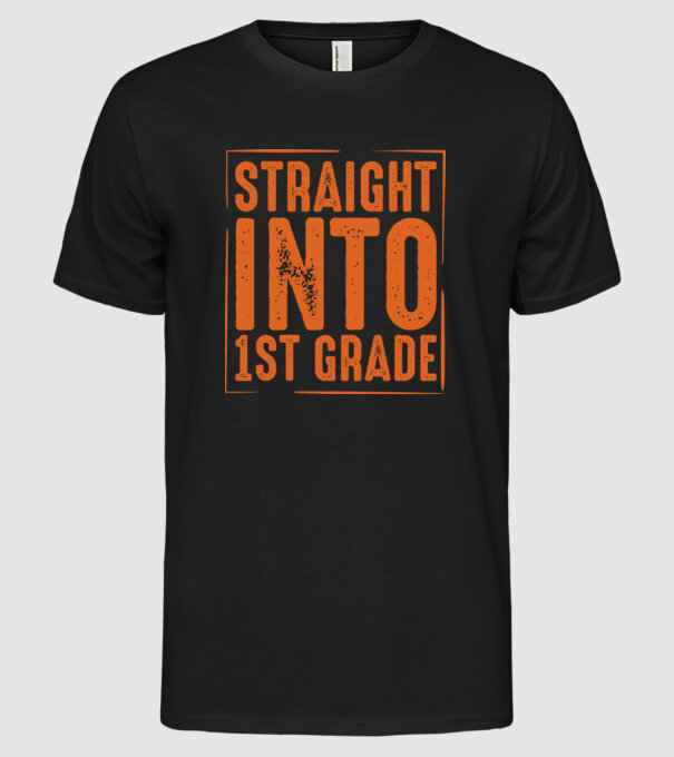 Straight into 1st grade minta fekete pólón