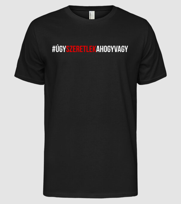 Úgy szeretlek ahogy vagy minta fekete pólón