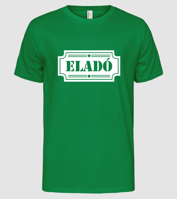eladó minta zöld pólón