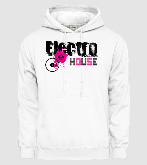 Electro House minta fehér pólón