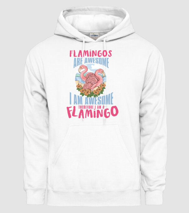 Flamingos are awesome minta fehér pólón