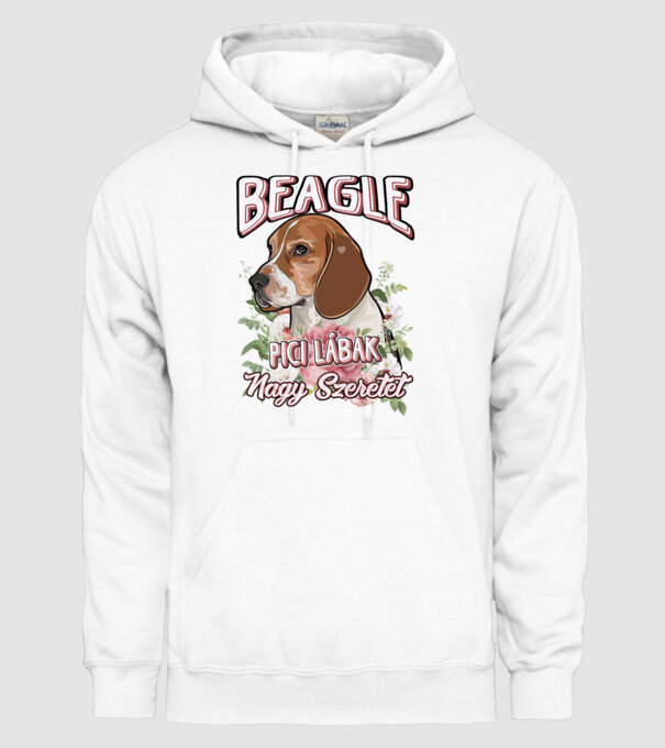 FLORAL DOGGO beagle minta fehér pólón