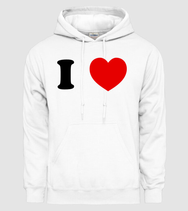 I love minta fehér pólón