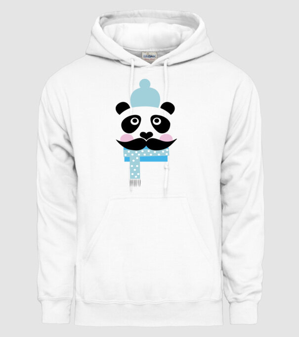 Panda minta fehér pólón