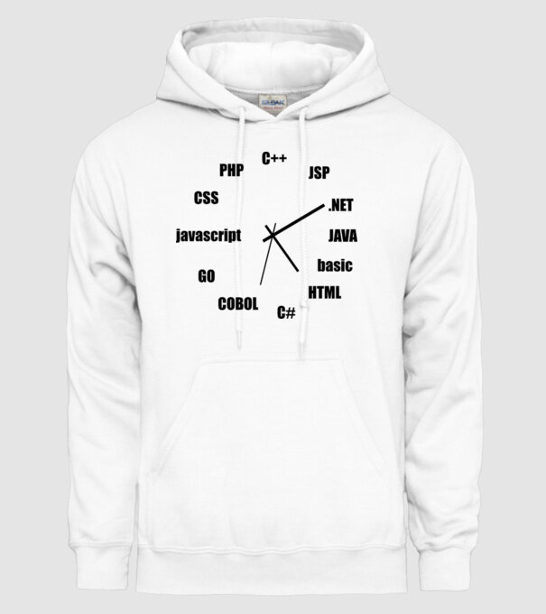 Programmer clock minta fehér pólón
