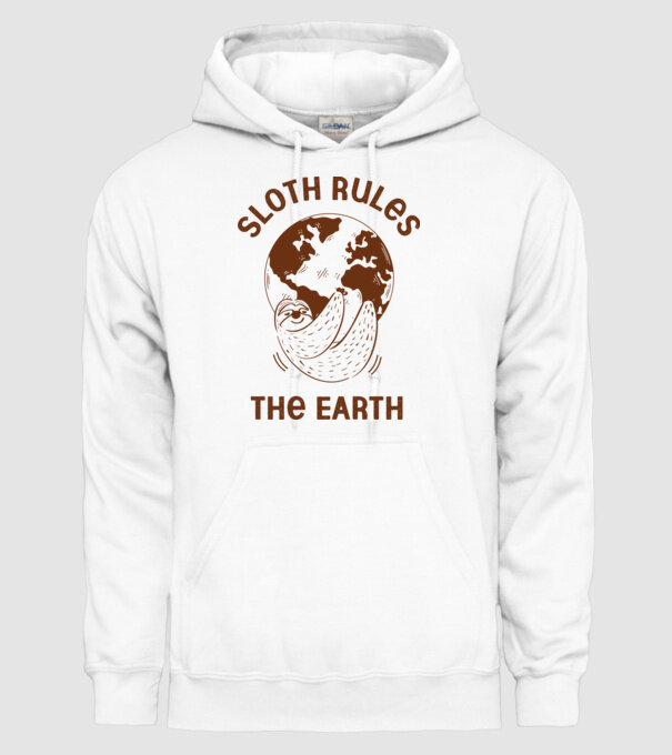 Sloth rules the world minta fehér pólón
