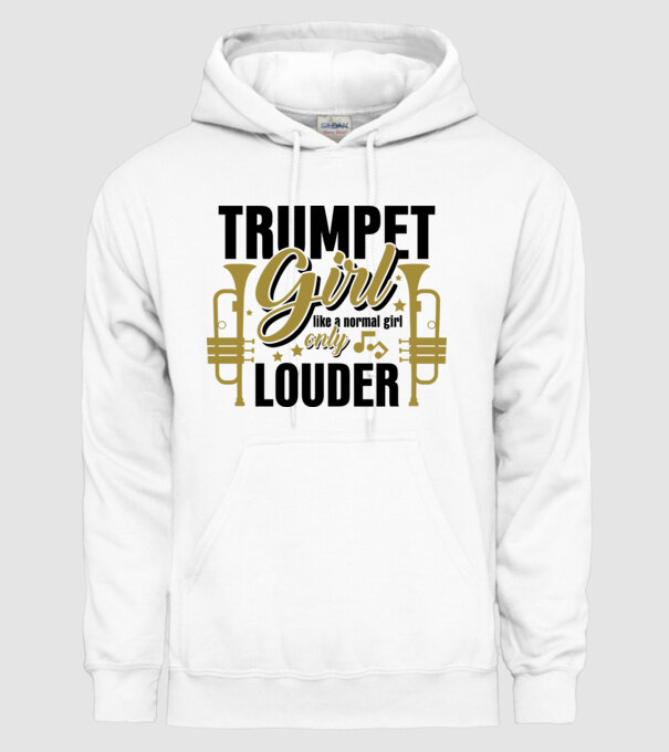 Trumpet girl minta fehér pólón