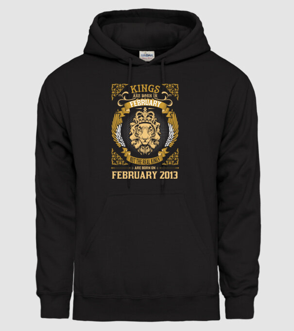 Oroszlános szülinapos 2013 FEBRUÁR minta fekete pólón