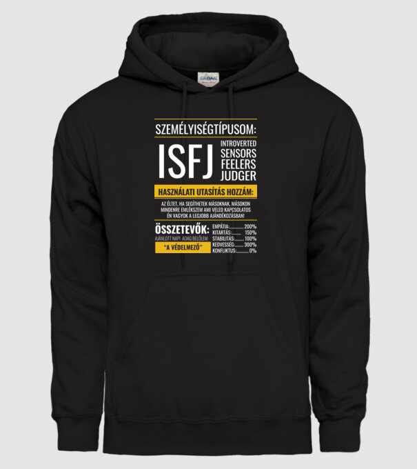 16 Személyiségtipus RÉSZLETES JELLEMZŐK  ISFJ A VÉDELMEZŐ minta fekete pólón