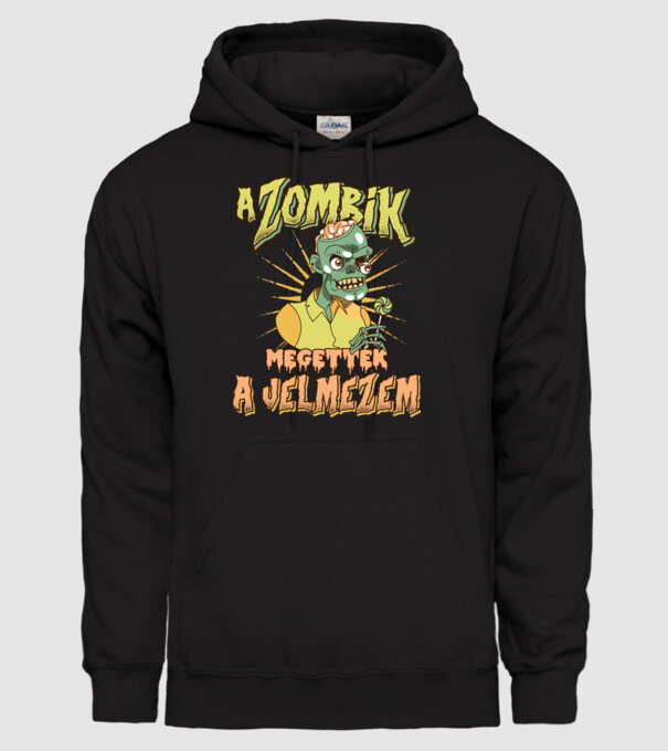 A zombik megették a jelmezem minta fekete pólón