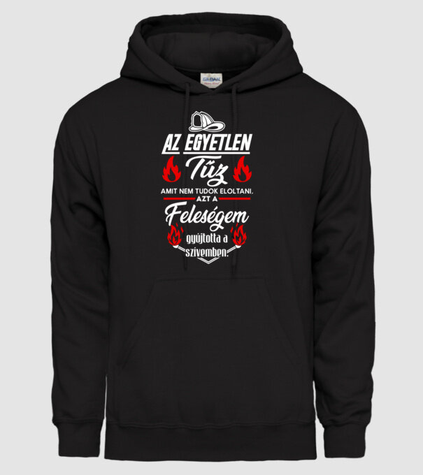 Az egyetlen tűz, feleségem... minta fekete pólón