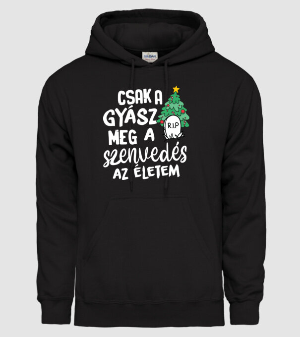 Csak a gyász meg a szenvedés sötét alapra minta fekete pólón