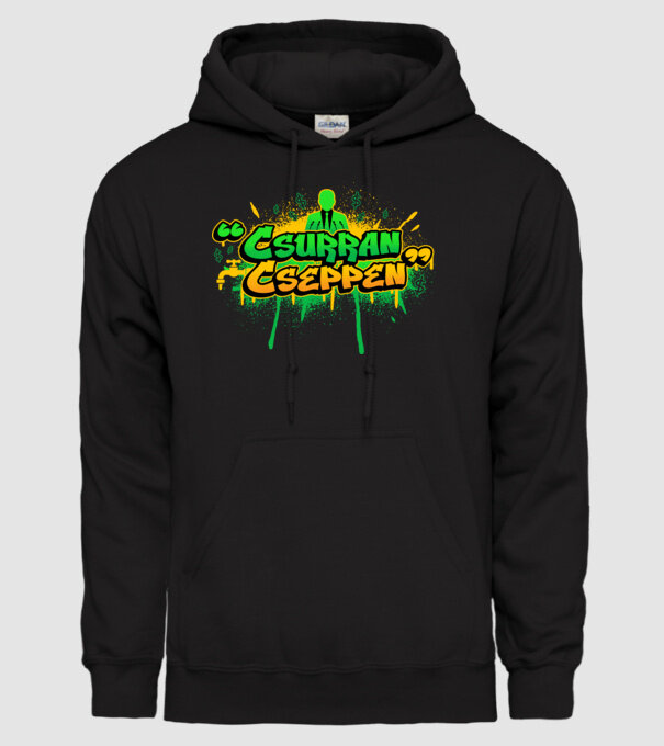 Csurran Cseppen graffiti minta fekete pólón