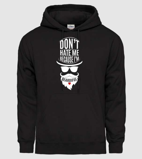 Don't hate me because I'm beardiful minta fekete pólón