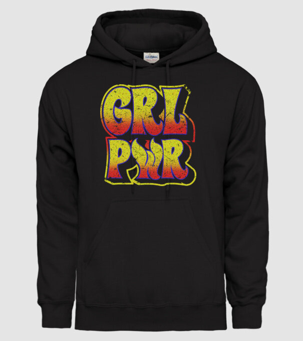 GrlPwr retro minta fekete pólón