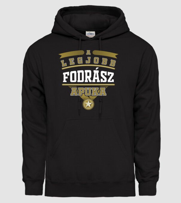 Legjobb apuka...FODRÁSZ minta fekete pólón