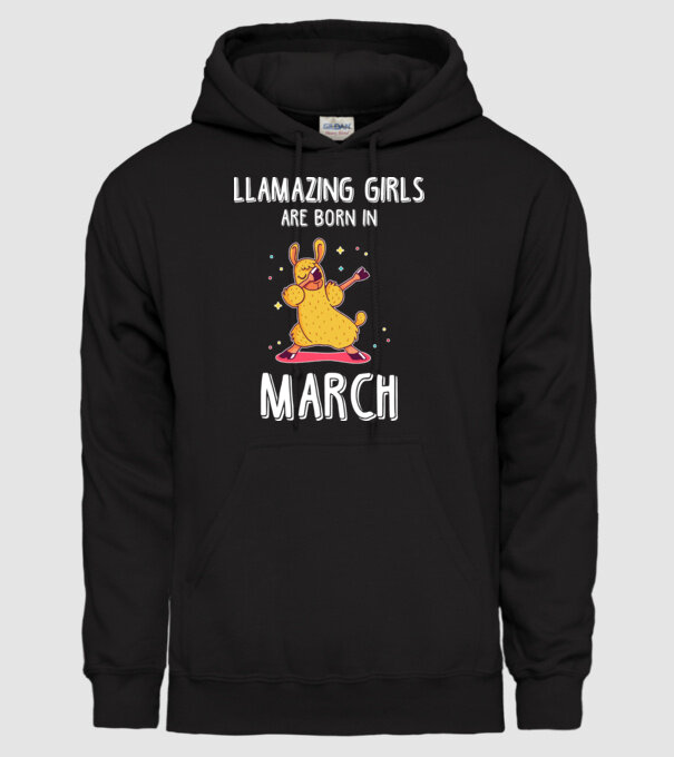 llamazing girls are born in march minta fekete pólón