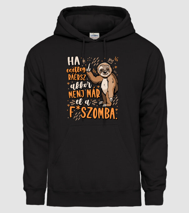 Menj a fszomba lajhár minta fekete pólón