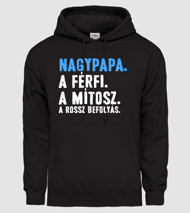 Nagypapa, a rossz befolyás minta fekete pólón