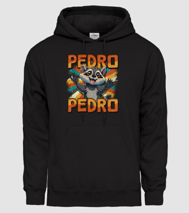Retro Pedro minta fekete pólón