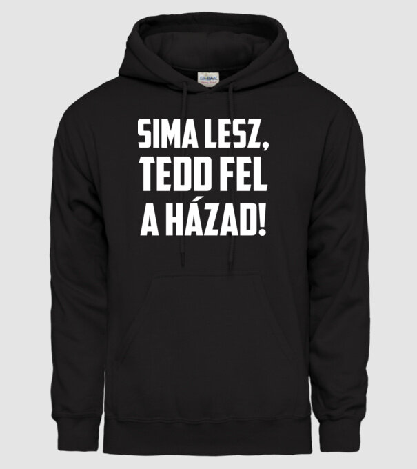 Sima lesz Szurkolói póló minta fekete pólón