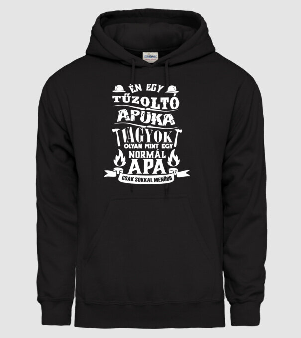 Tűzoltó Apuka minta fekete pólón