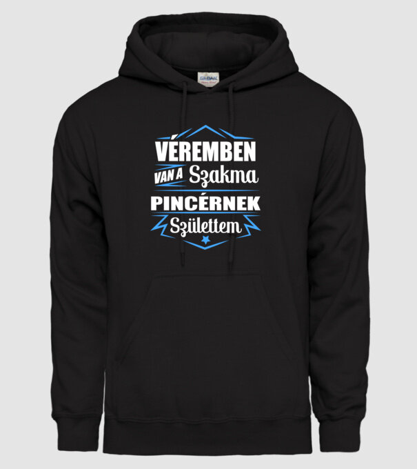 Véremben van a szakma Pincér minta fekete pólón