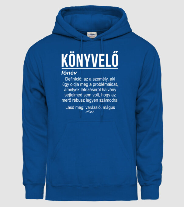 Könyvelő vagyok minta királykék pólón