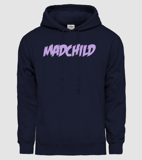 MadchildLogo. minta sötétkék pólón