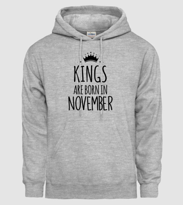 Kings are born in - November minta szürke pólón