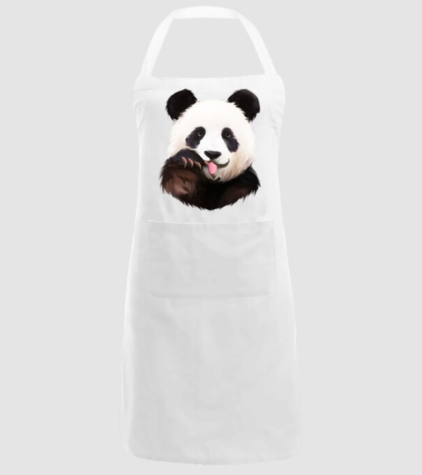 Panda face minta fehér pólón