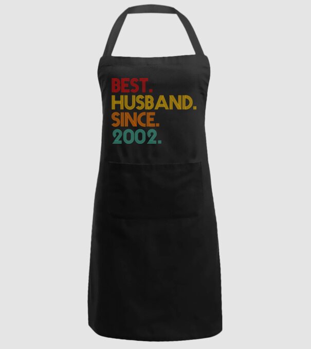 best husband since 2002 retro minta fekete pólón