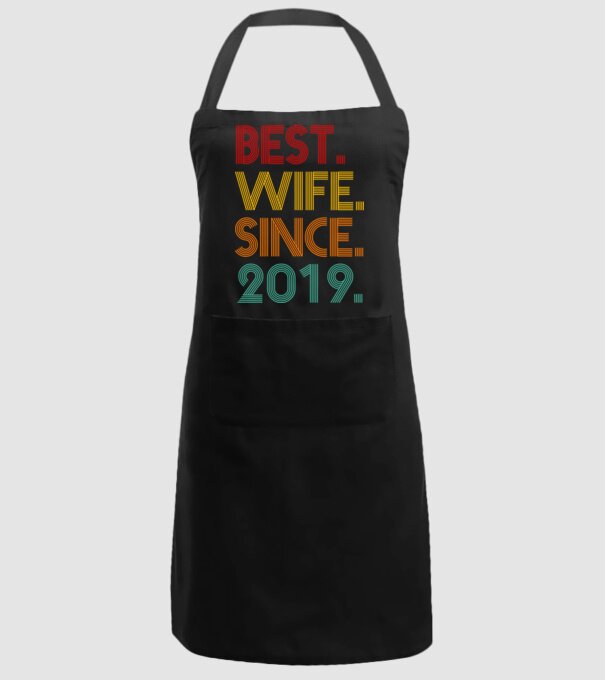 best wife since 2019 retro minta fekete pólón