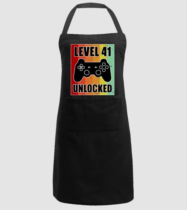 level 41 unlocked retro gamer minta fekete pólón