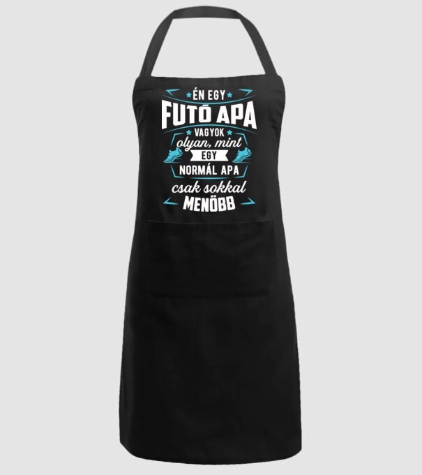 Menő Futó apa minta fekete pólón