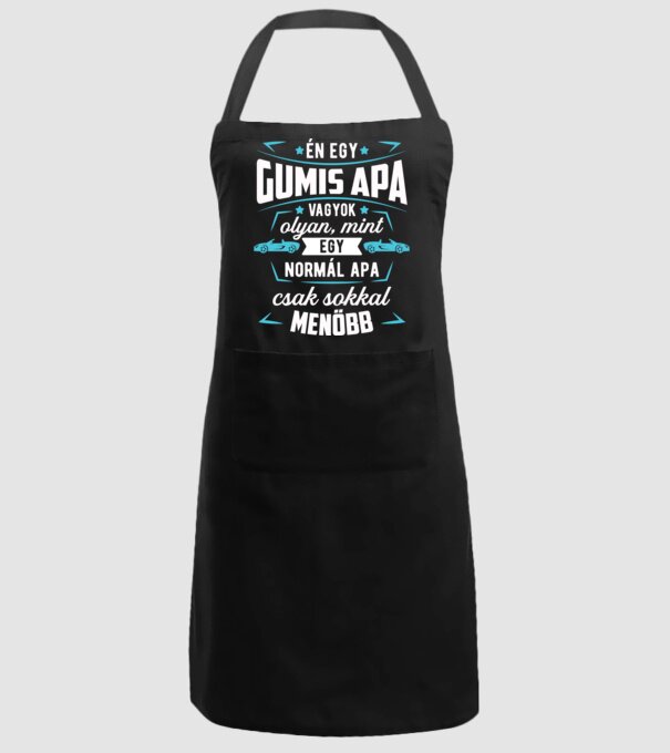 Menő Gumis apa minta fekete pólón