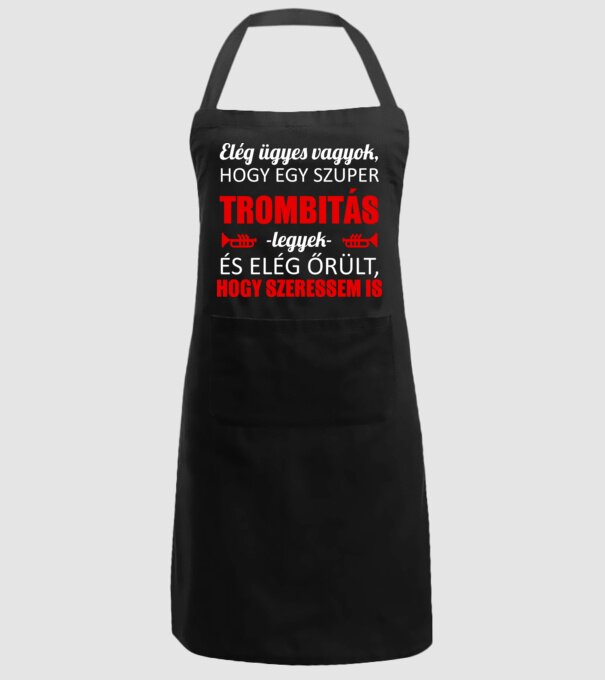 Ügyes trombitás minta fekete pólón