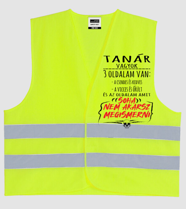 3 oldalam van - tanár minta neonsárga pólón
