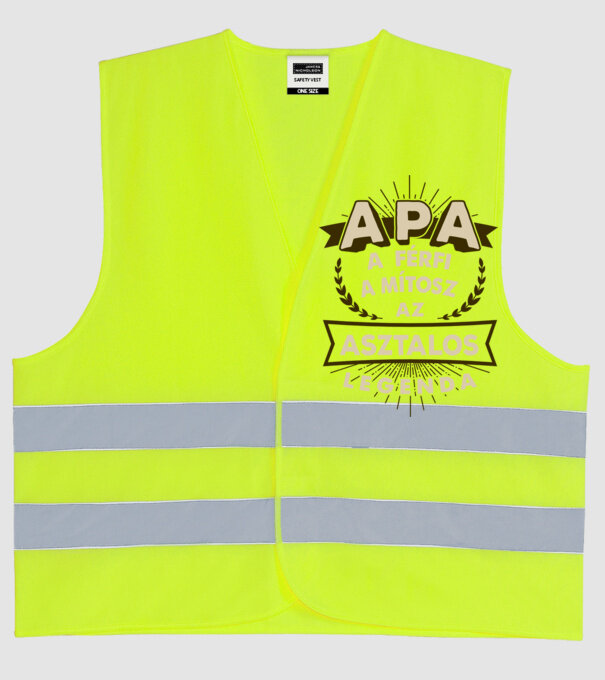 APA a férfi a mítosz a legenda...ASZTALOS minta neonsárga pólón