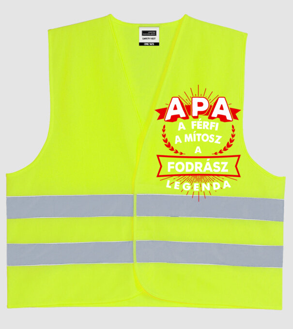 APA a férfi a mítosz a legenda...FODRÁSZ minta neonsárga pólón